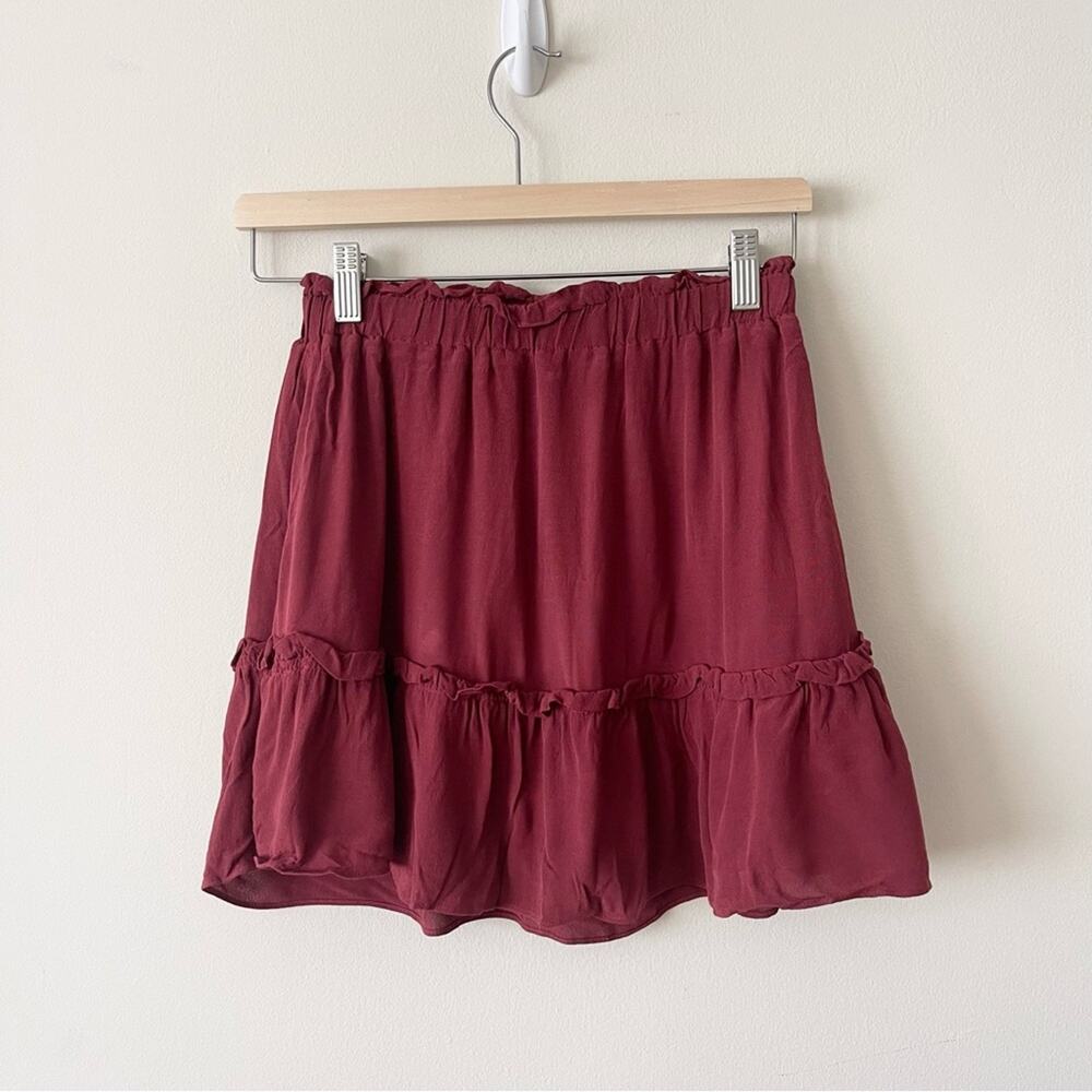 Sunday Best Terracotta Brown Gathered Mini Skirt Women’s size XS